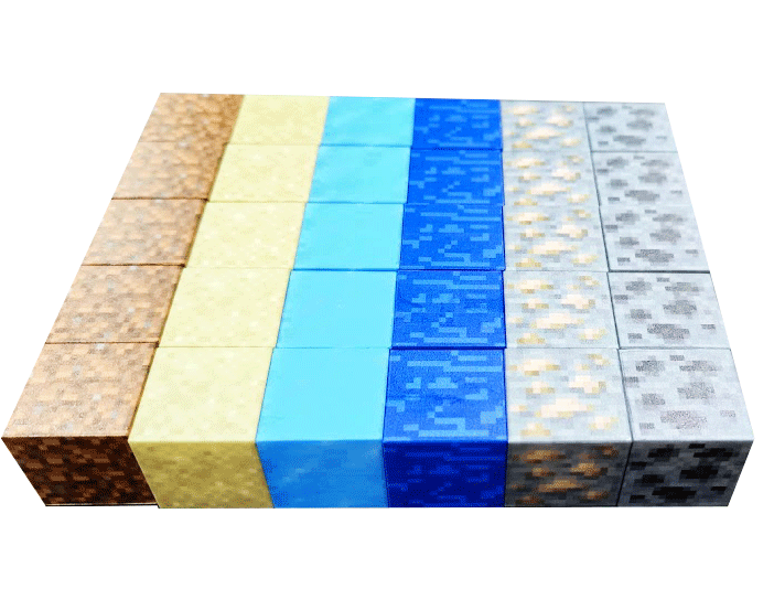 Set 30 Khối Xếp Hình Nam Châm Minecrart 2.5cm