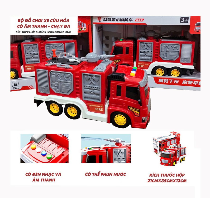 Xe Cứu Hỏa Chạy Trớn Bắn Nước 2819-34