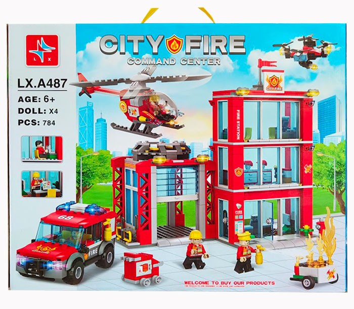 Lego Lắp Ráp Trụ Sở Cúu Hỏa LX.A487
