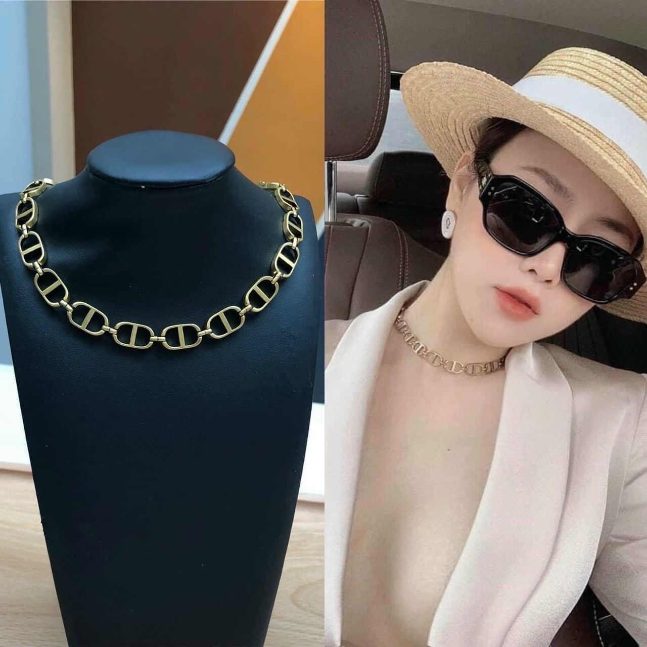 Choker vàng DIOR-CD