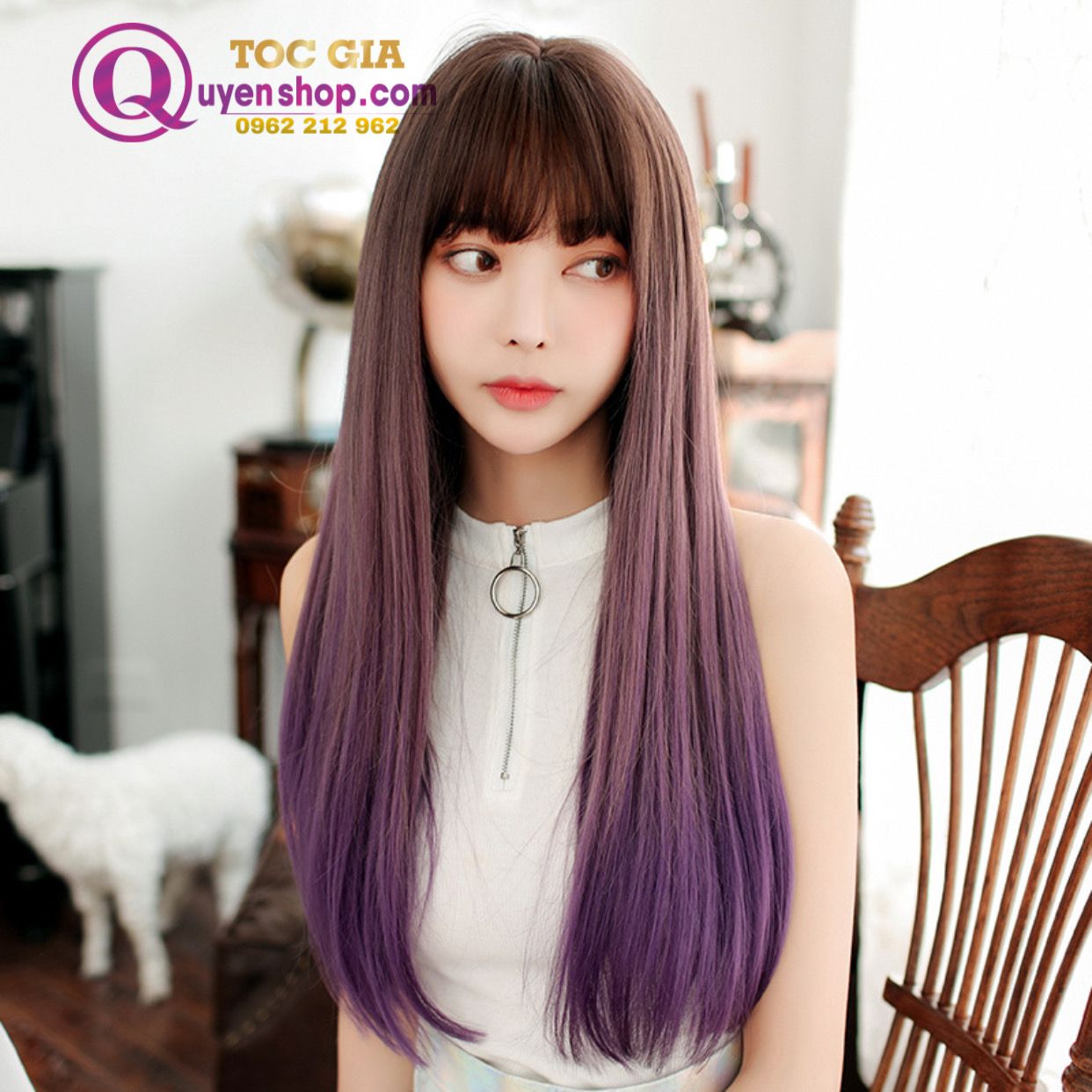 C8237 Bộ Thẳng Ombre Hồng Tím