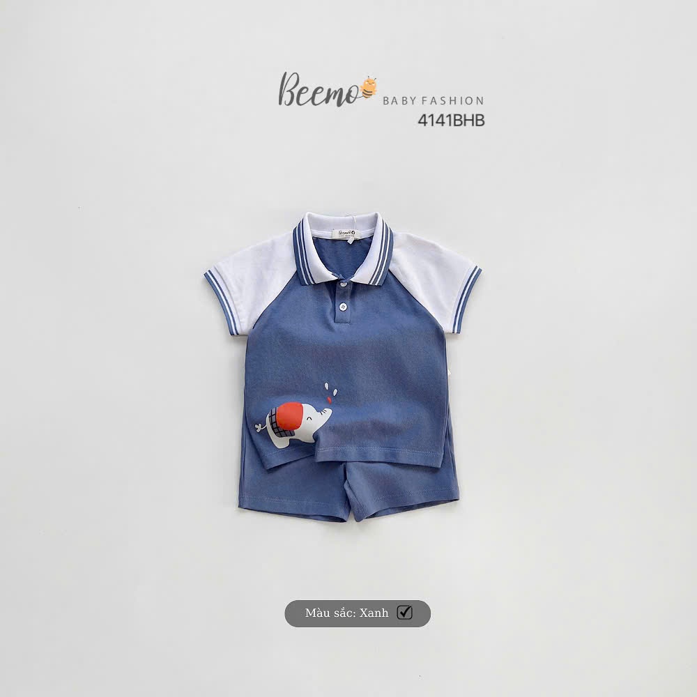 Set polo zaglan phối khuy Beemo