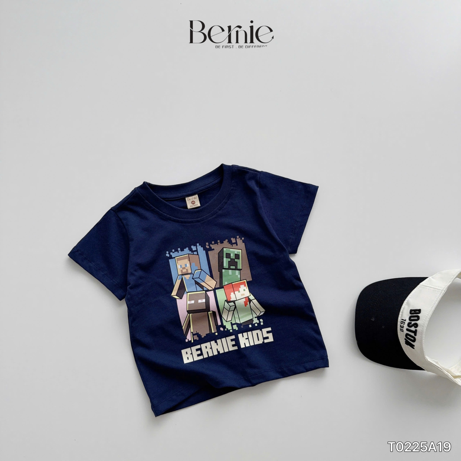 Áo cotton cộc tay Minecraft Bernie SIZE NHÍ