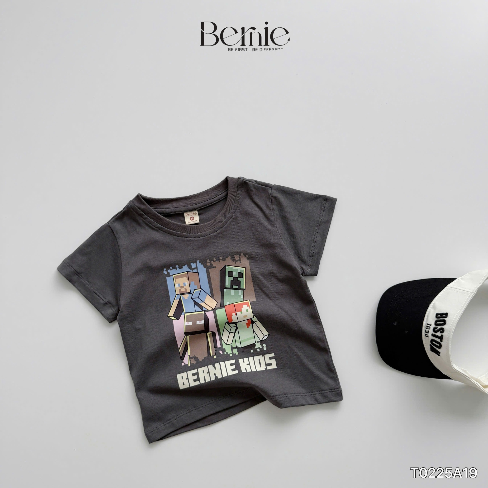 Áo cotton cộc tay Minecraft Bernie SIZE NHÍ