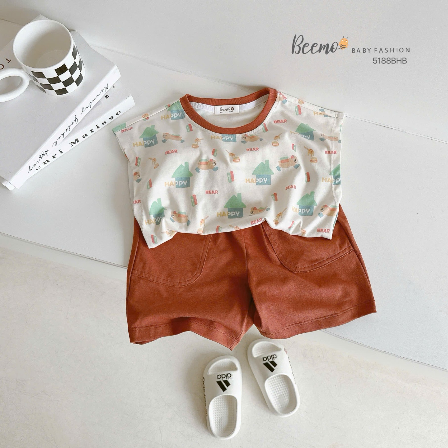 Set ba lỗ in tràn hình dễ thương Beemo
