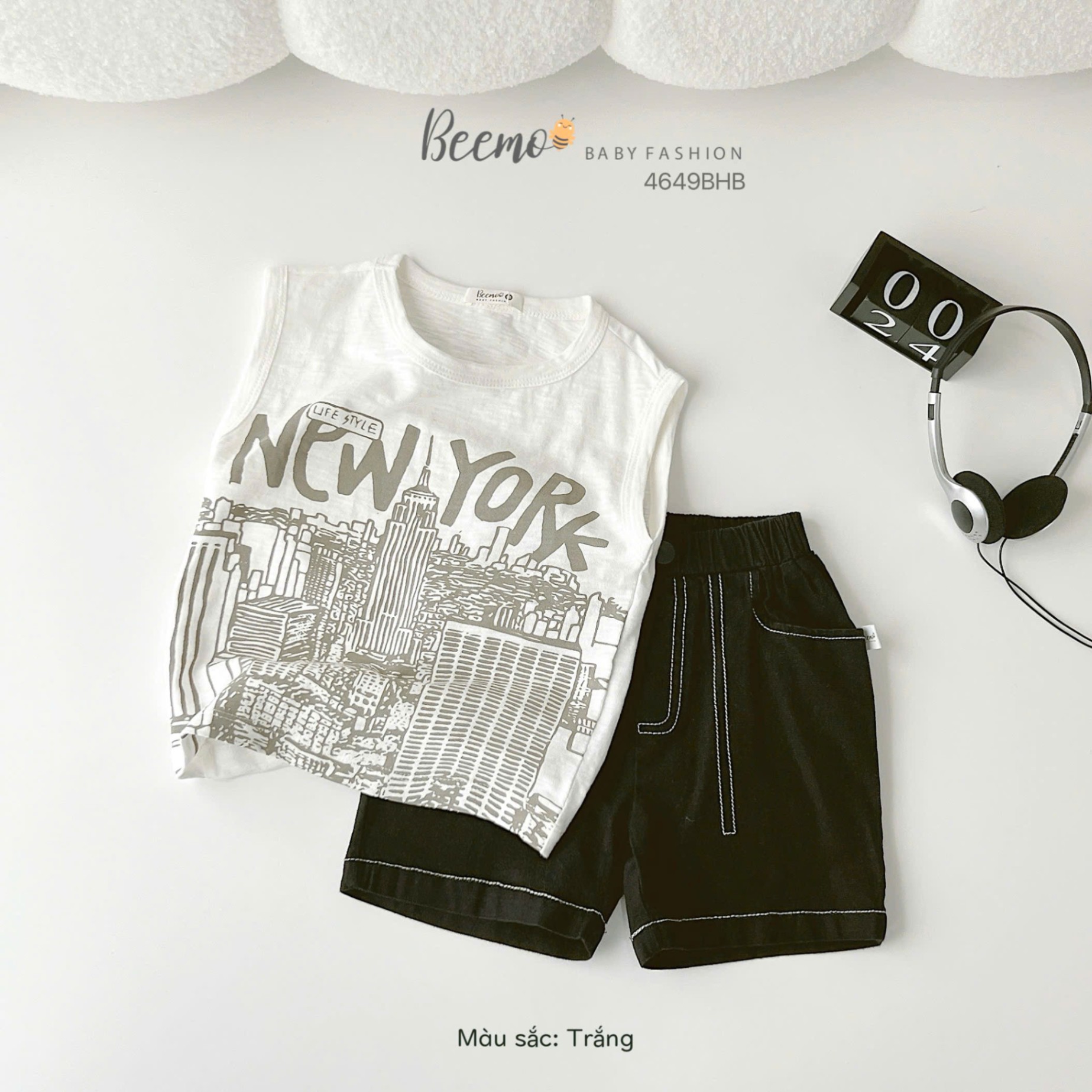 Set ba lỗ in hình New York City Beemo