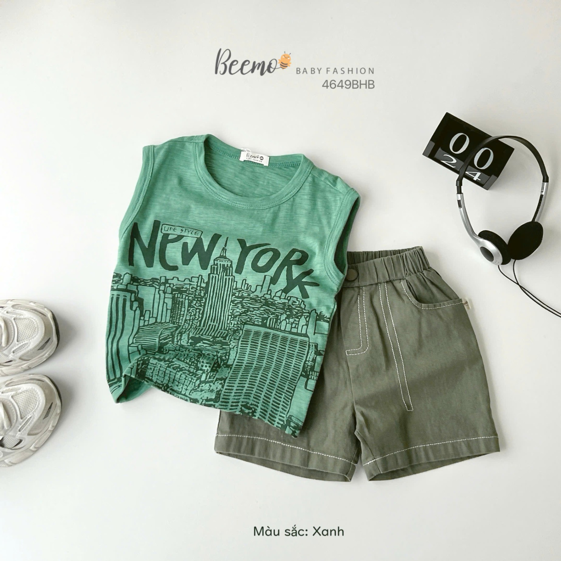 Set ba lỗ in hình New York City Beemo