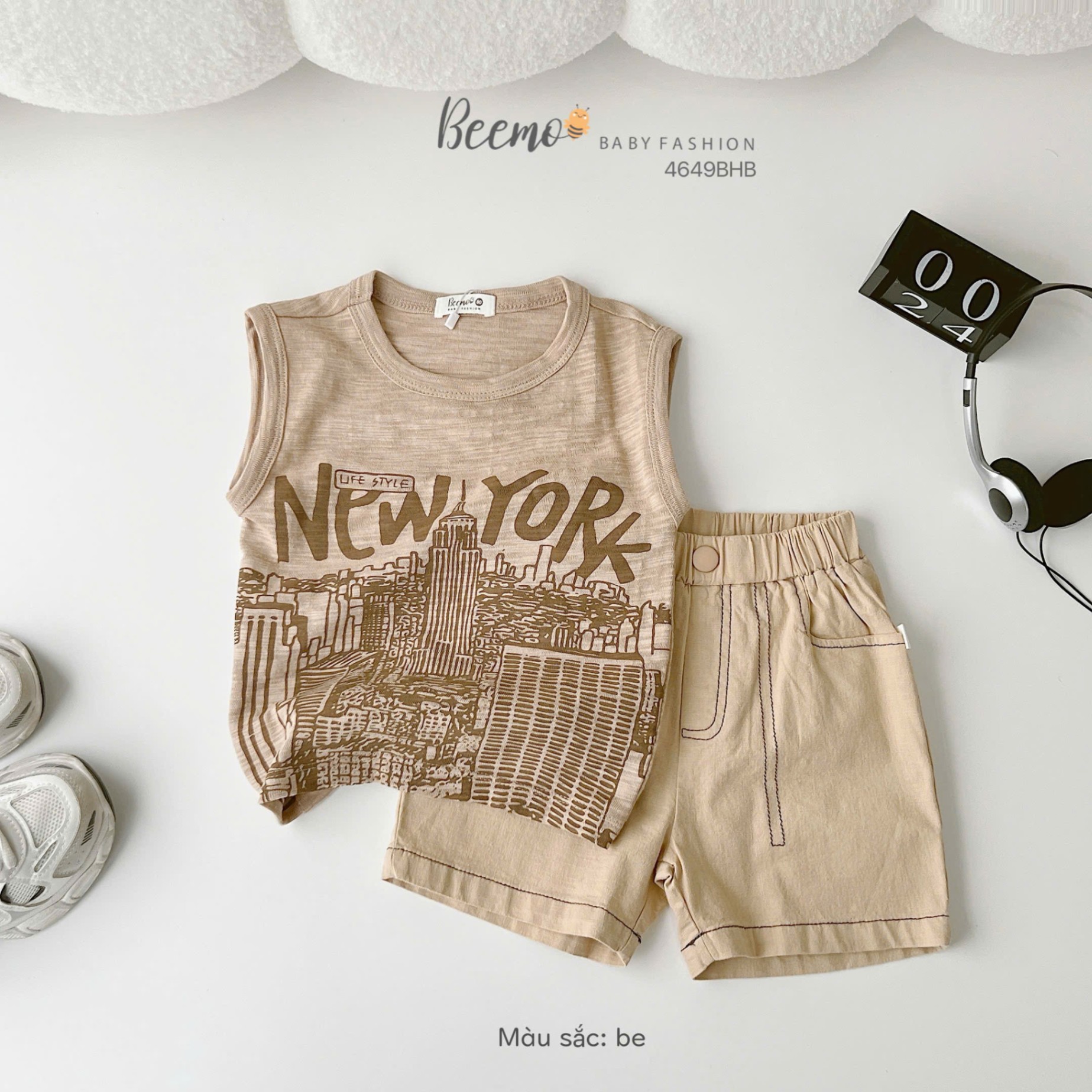 Set ba lỗ in hình New York City Beemo