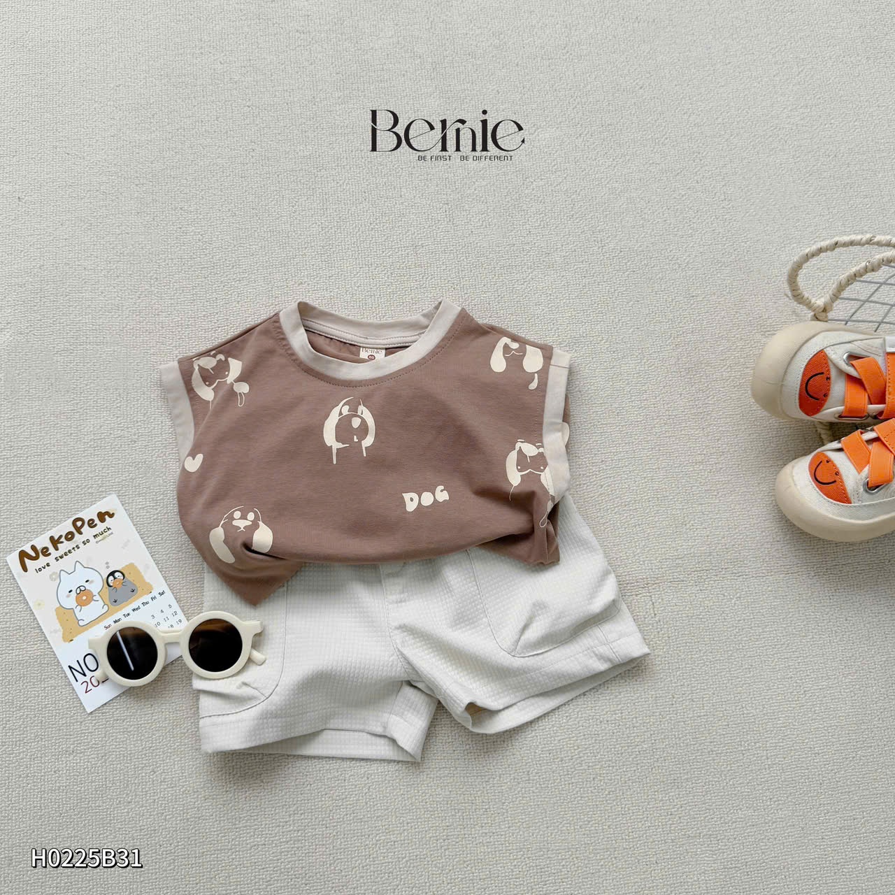Set tank top in tràn golden Bernie