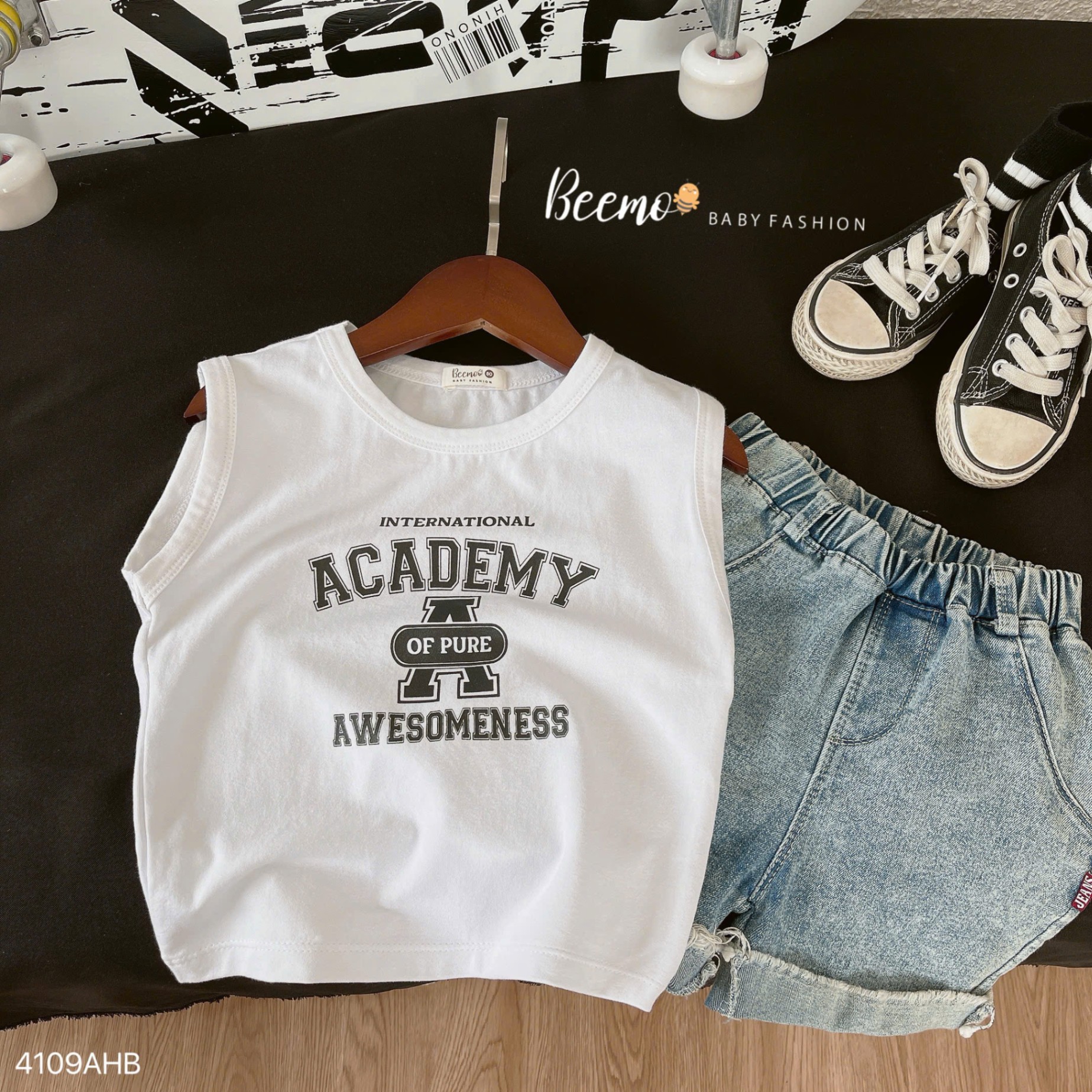Áo cotton ba lỗ in hình Beemo