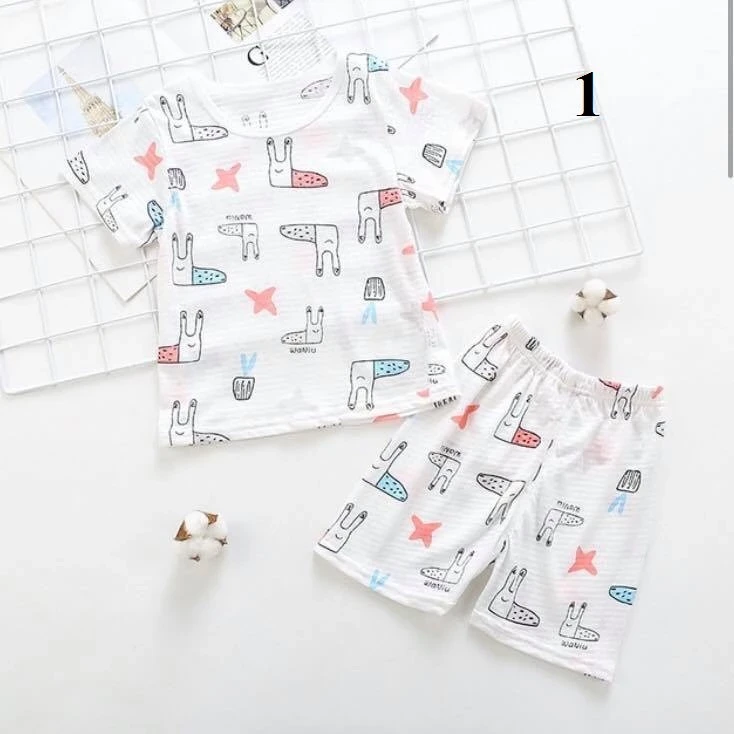 BỘ cotton sợi tre mềm mát cho bé