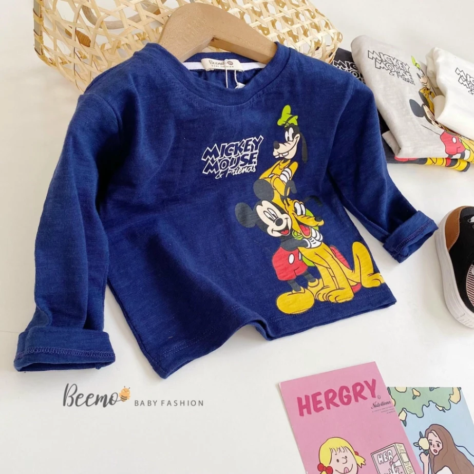 Áo dài tay in hình mickey Beemo