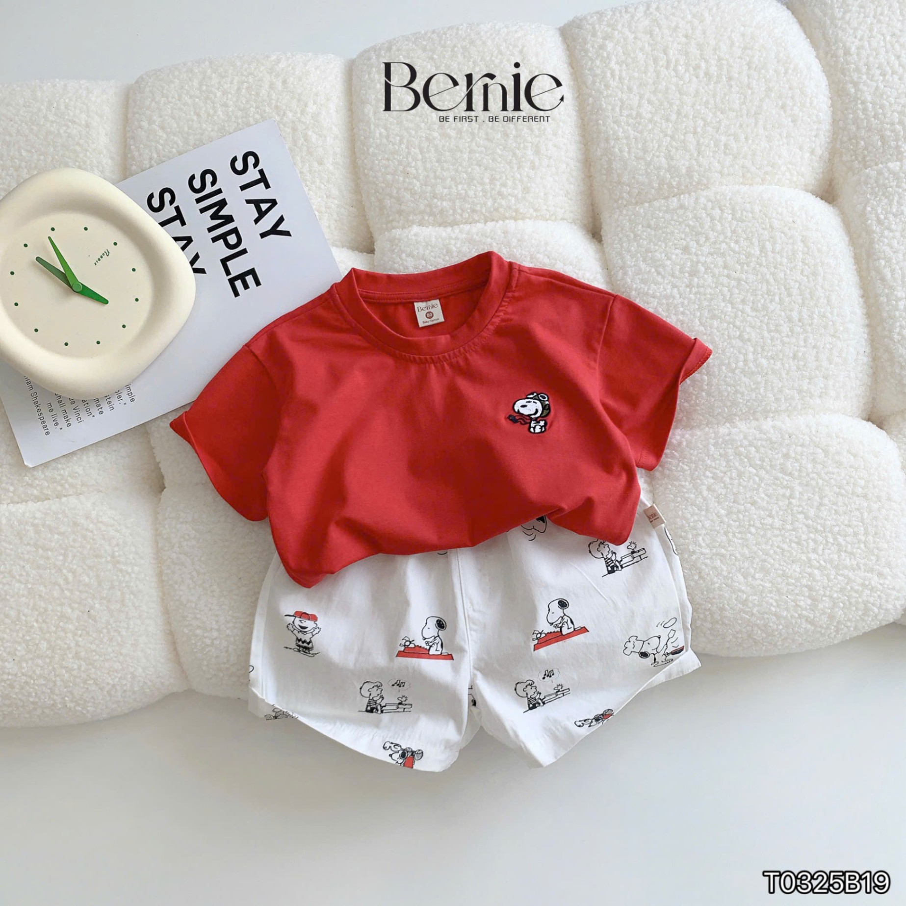 Set snoopy phi công quần in tràn Bernie