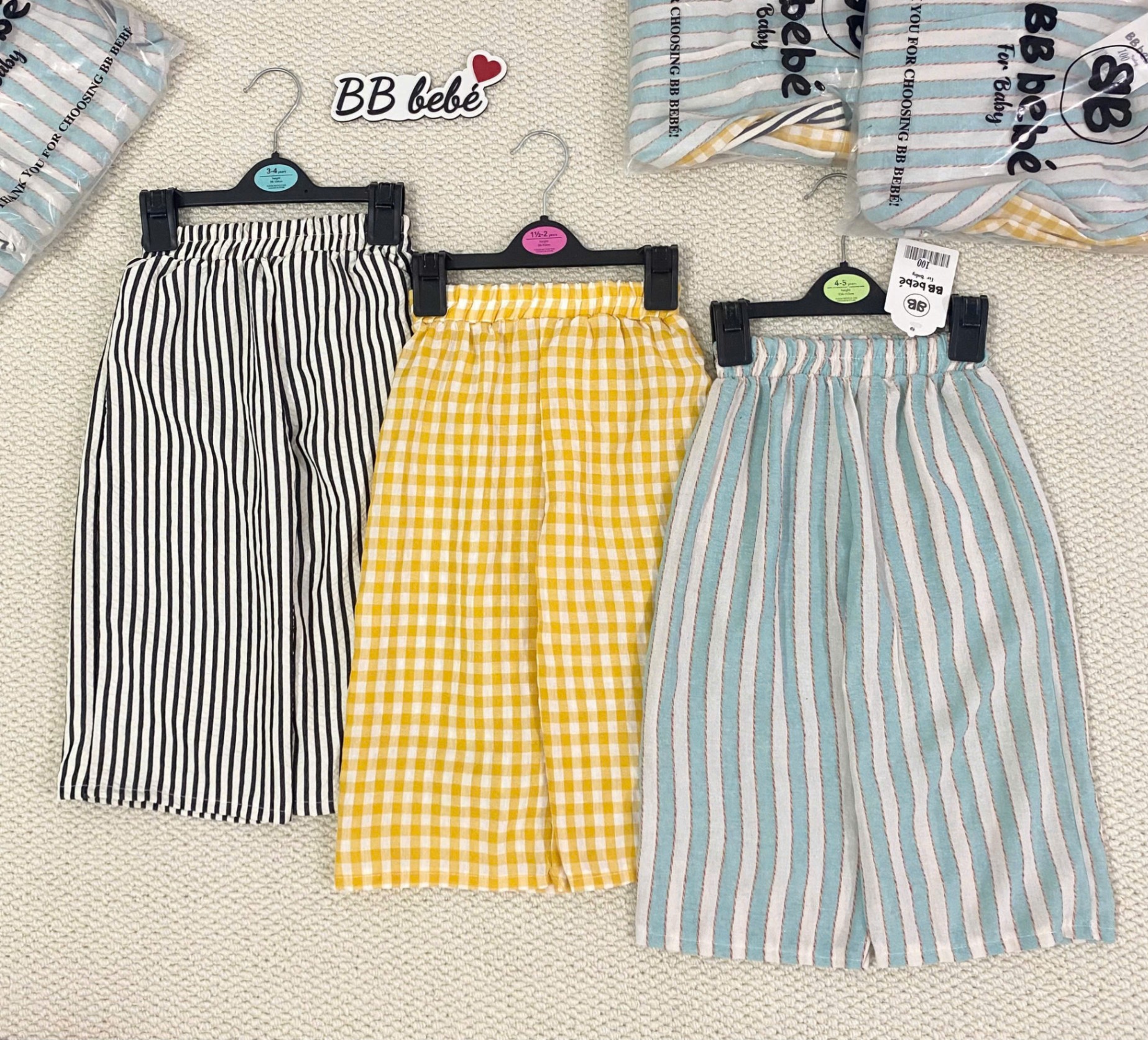 Set 3 quần suông bé gái VNXK