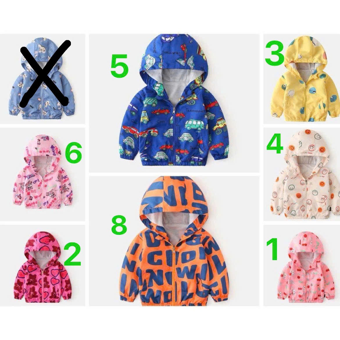 Áo khoác gió lót cotton họa tiết siêu xinh cho bé trai bé gái