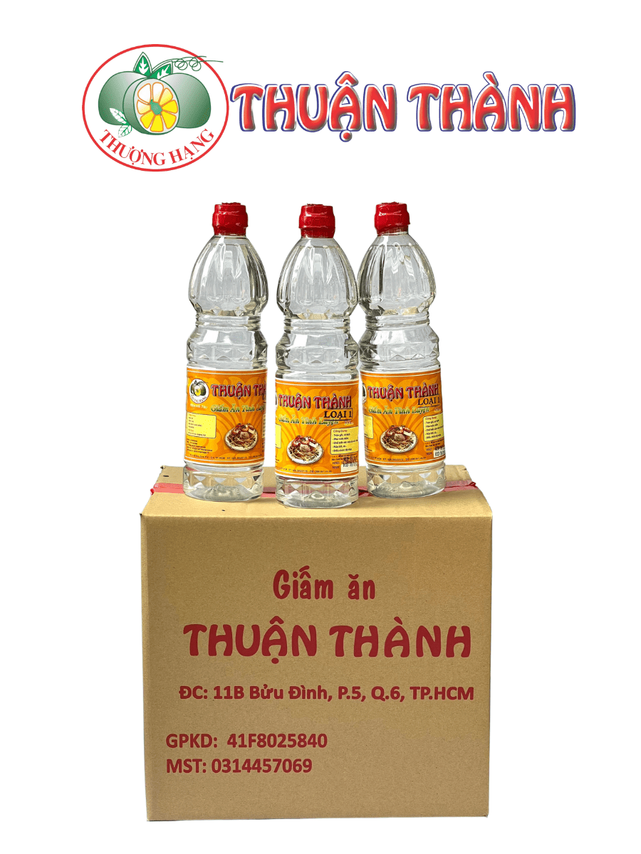 Giấm Ăn Tinh Luyện Thuận Thành  1 chai 15.000 Thùng 12 Chai 880 ml