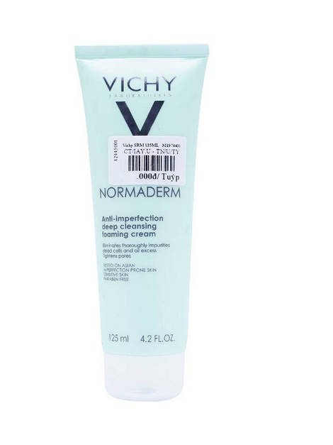 Sữa Rửa Mặt Vichy Giúp Ngăn Ngừa Mụn & Se Lỗ Chân Lông 125ml Normaderm Anti-imperfection Deep Cleansing Foaming Cream