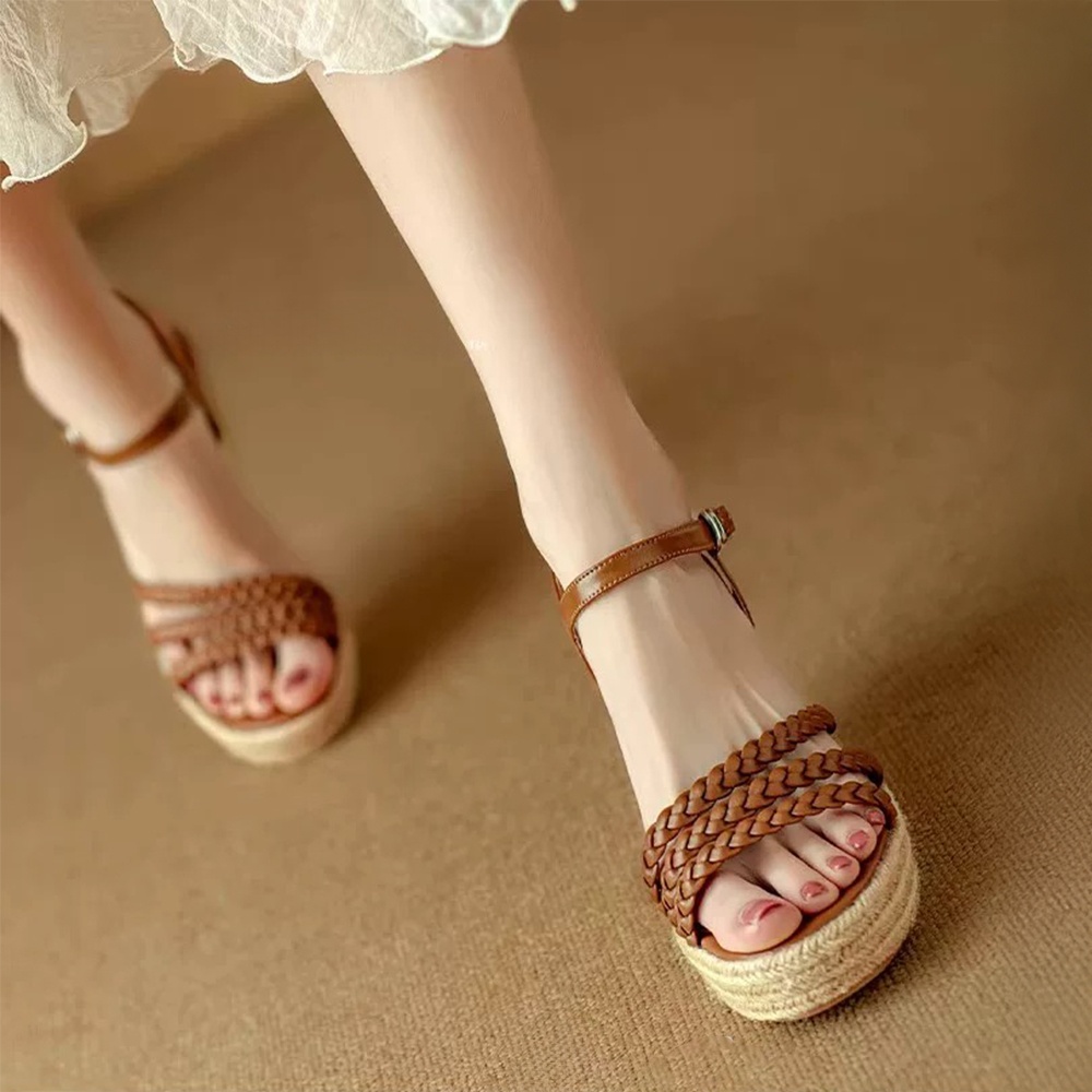 XD.0012 - Sandal Đế Cói Quai Bện Điệu Đà