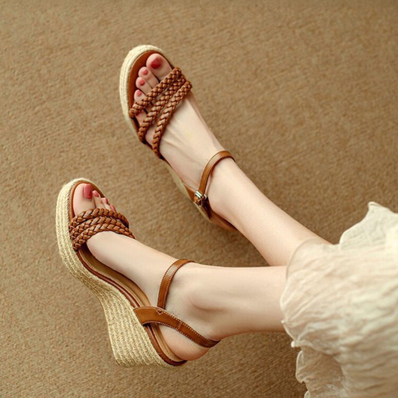 XD.0012 - Sandal Đế Cói Quai Bện Điệu Đà