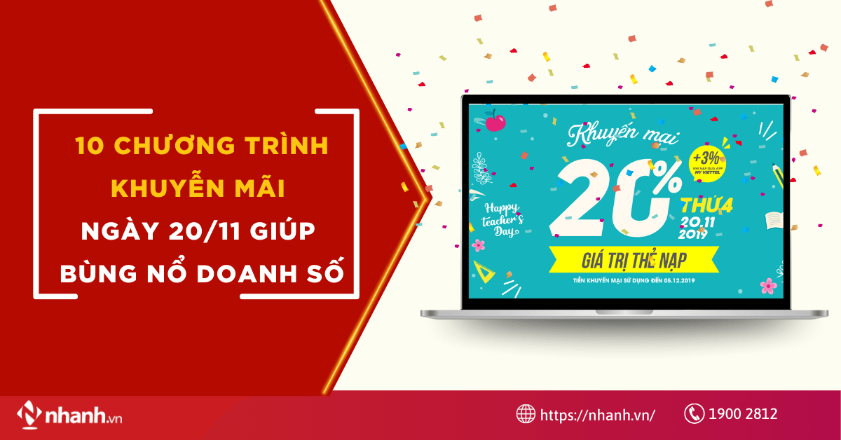 10 chương trình khuyến mãi ngày 20/11 giúp bùng nổ doanh số