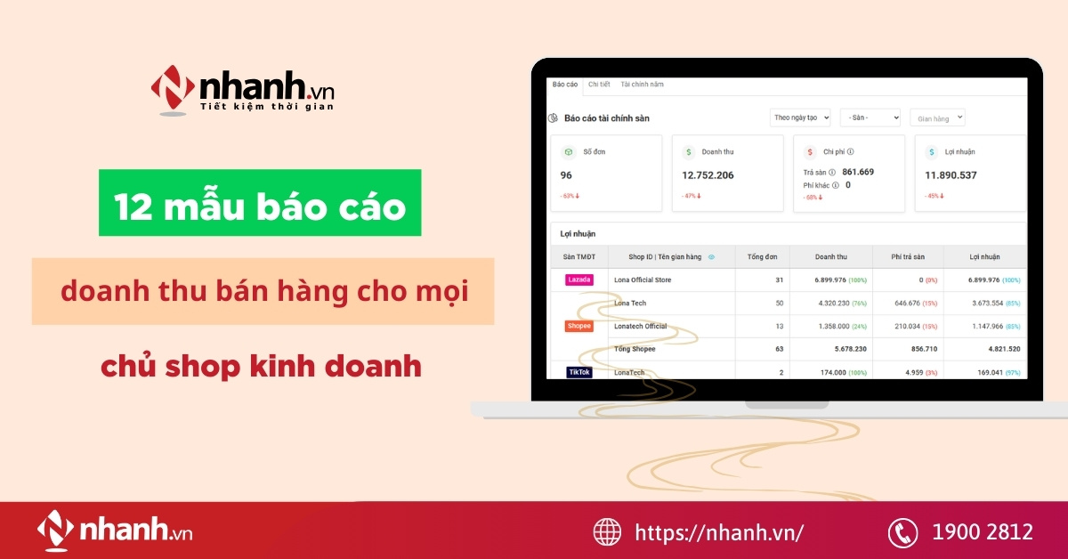 12 mẫu báo cáo doanh thu bán hàng cho mọi chủ shop kinh doanh