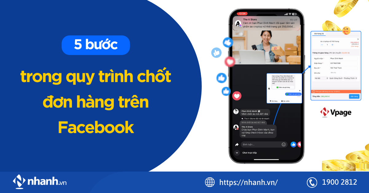 5 bước trong quy trình chốt đơn hàng trên Facebook