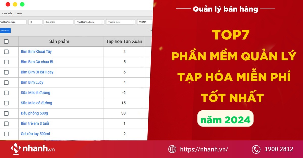 Top 7 phần mềm quản lý tạp hóa miễn phí tốt nhất năm 2024