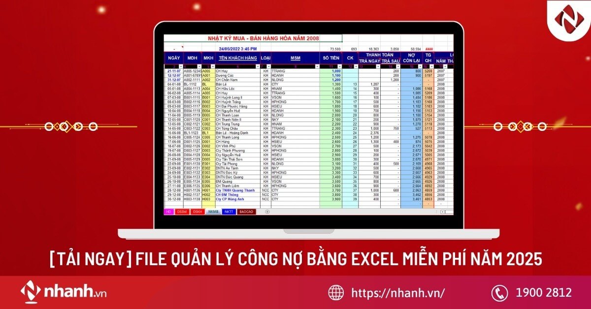 [TẢI NGAY] File quản lý công nợ bằng Excel miễn phí năm 2025