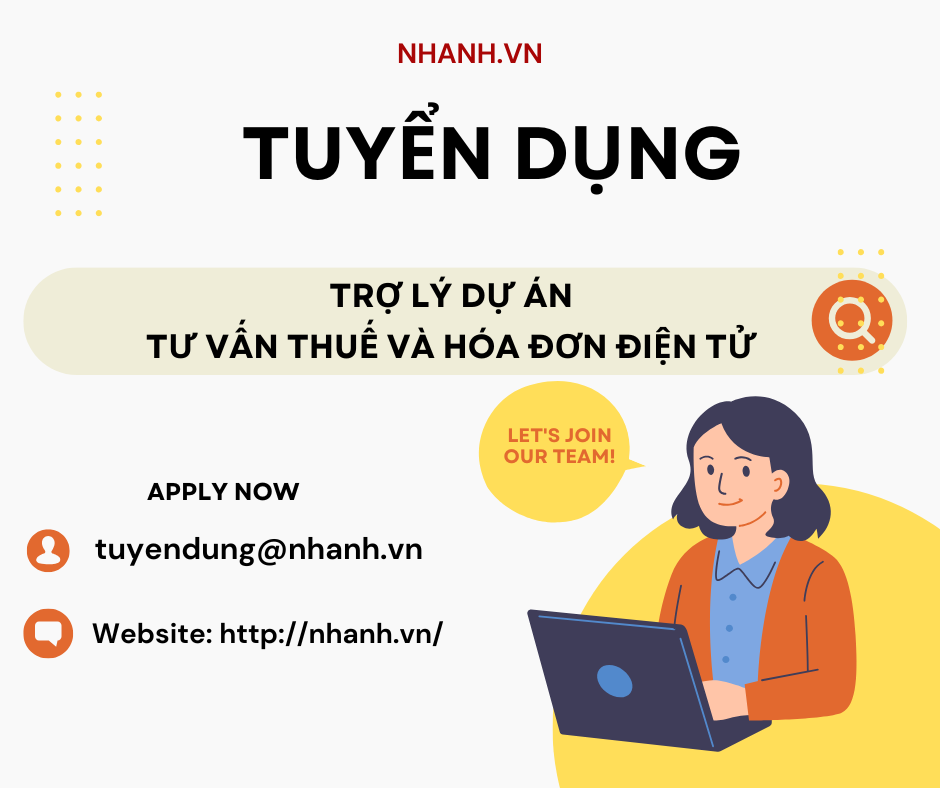 [HN] TRỢ LÝ DỰ ÁN TƯ VẤN THUẾ & HÓA ĐƠN ĐIỆN TỬ
