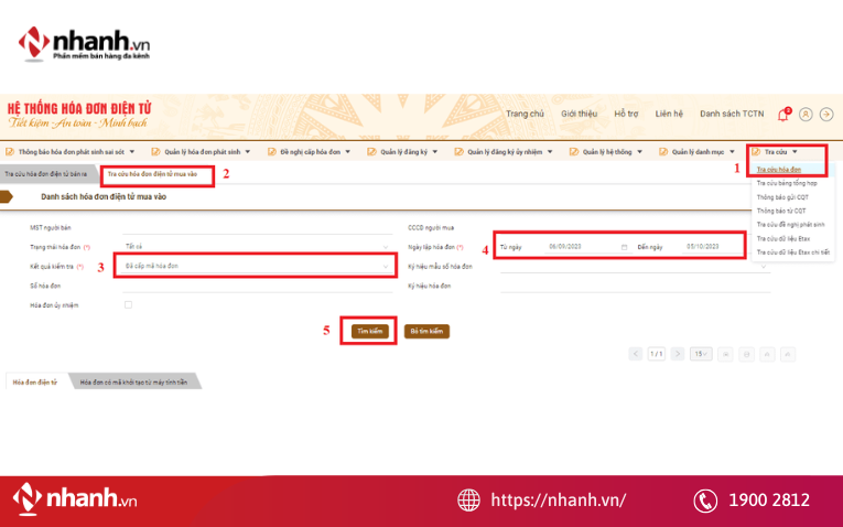 Bấm tra cứu và nhập thông tin