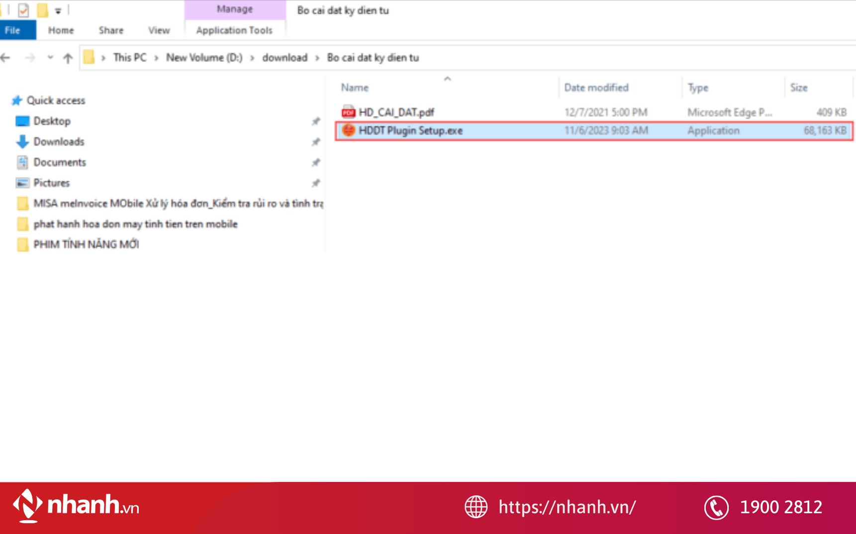 Thực hiện cài đặt và giải nén cho file tải về