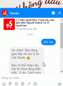 chat với fanpage Sendo