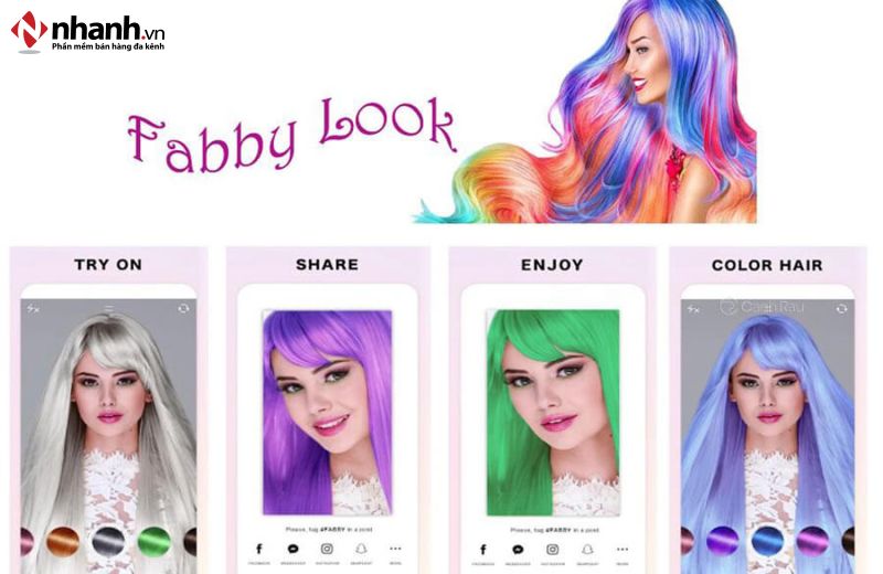 Phần mềm Fabby Look luôn được đánh giá cao với tính năng chỉnh sửa màu tóc
