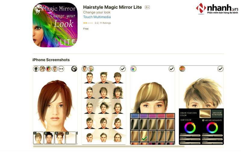 Hairstyle Magic là phần mềm ghép kiểu tóc mới cho cả nam và nữ trên iphone