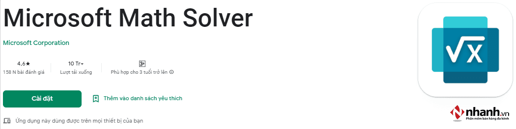 Ứng dụng giải toán Microsoft Math Solver