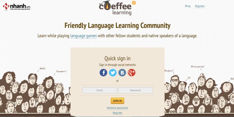 Coeffee Learning là một phần mềm tự học tiếng anh ở nhà