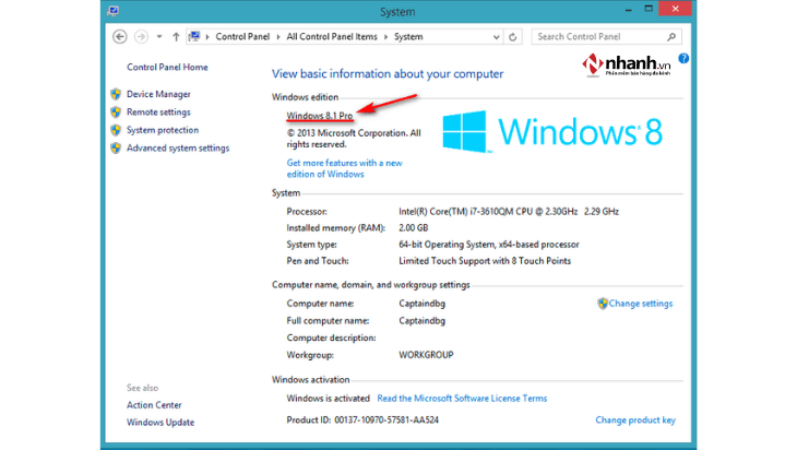 Kiểm tra phiên bản Windows của máy tính