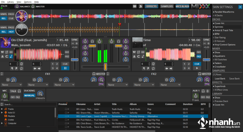 Mixxx là ứng dụng làm nhạc và phối nhạc đa dạng thể loại