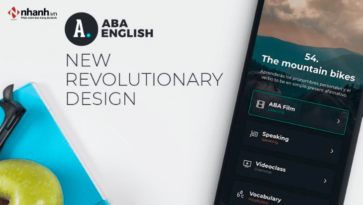 Phần mềm luyện nghe tiếng Anh trên điện thoại ABA English With Films