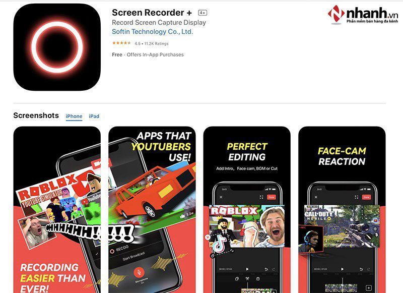 Screen Recorder+ là một phần mềm quay màn hình khá được ưa chuộng hiện nay