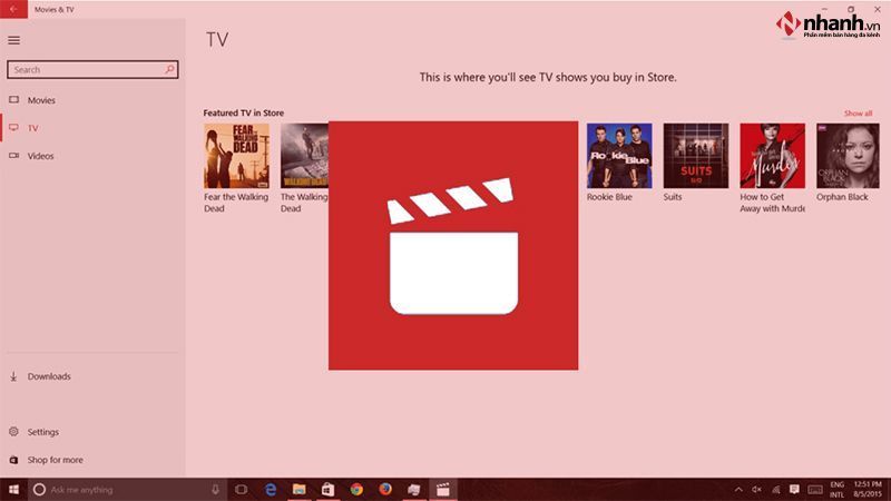 Phần mềm xem video Movies & TV