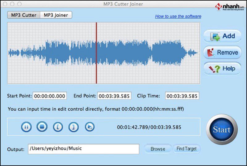 Phần mềm cắt nhạc Free MP3 Cutter