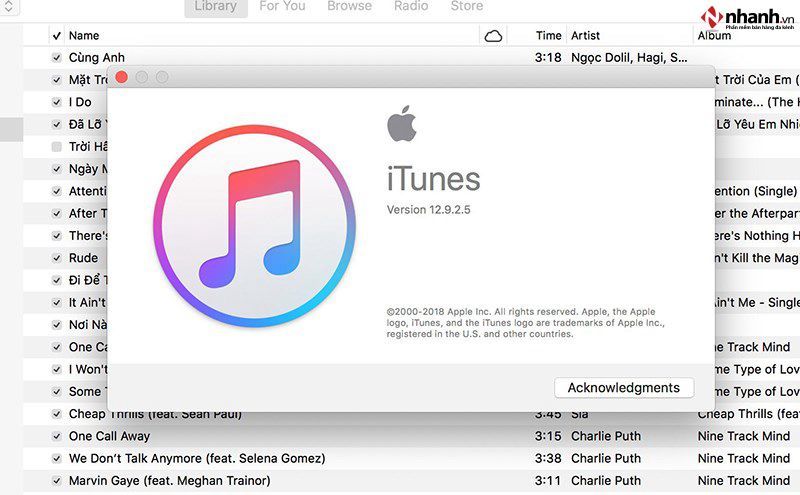 Phần mềm nghe nhạc iTunes