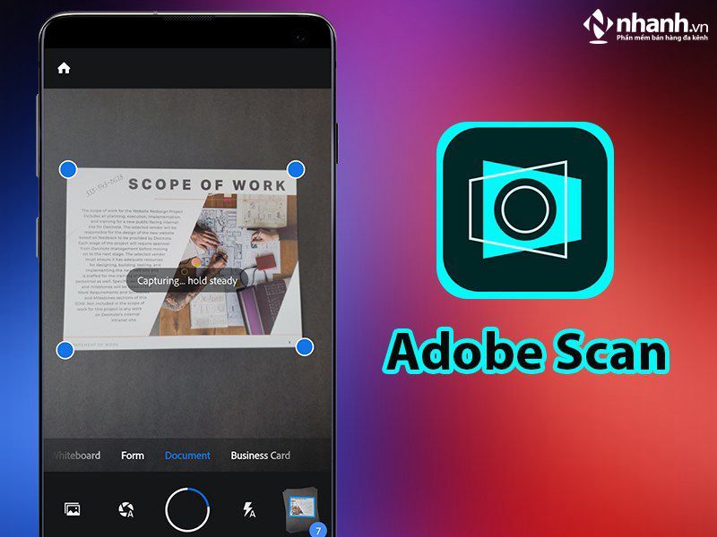 Phần mềm scan văn bản thành file PDF Adobe Scan hỗ trợ người dùng ở cả hệ điều hành Androi và iOS