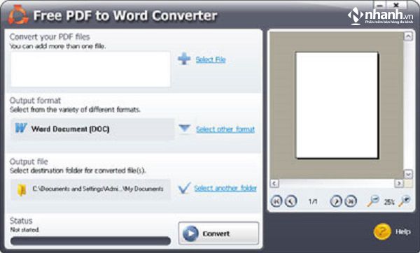 Phần mềm chuyển PDF sang Word không lỗi font trực tuyến Free PDF to Word Converter