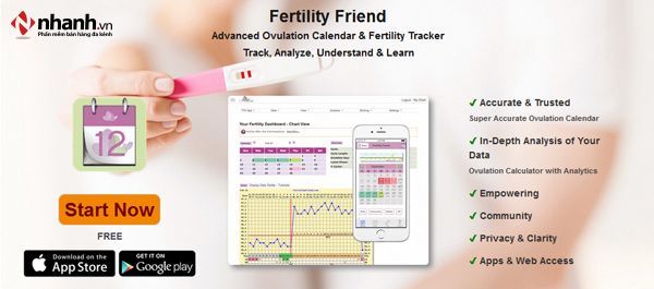App tính chu kỳ kinh nguyệt miễn phí Fertility Friend