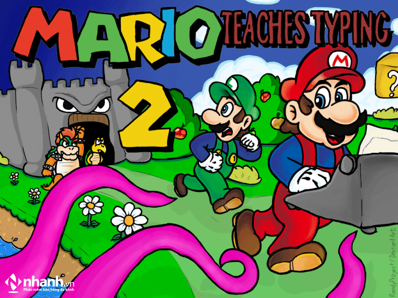 Mario Teaches Typing là phần mềm tập gõ 10 ngón kết hợp các trò chơi
