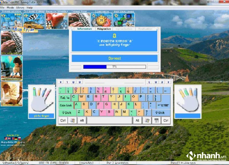 Phần mềm đánh máy 10 ngón tiếng việt miễn phí MaxType Pro có giao diện đa người dùng
