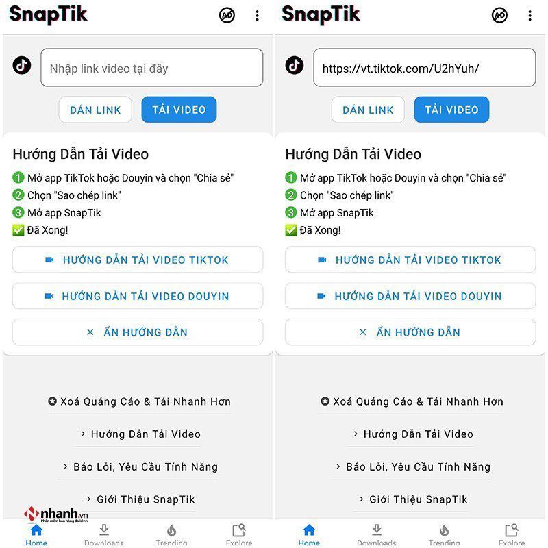 SnapTik - App tải video TikTok không logo trên iPhone và Android