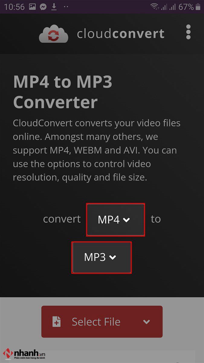 Đổi video TikTok sang MP3 bằng CloudConvert